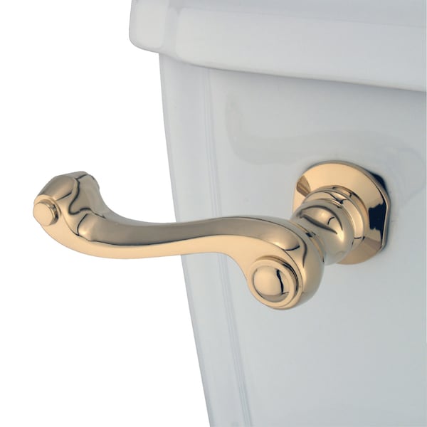 Royale Toilet Tank Lever, Polished Brass
